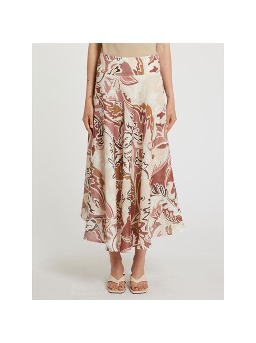A large foliage print and lightweight linen fabric: resistance is futile when it comes to the allure of this light skirt. Try it with slim-fit tops and flowing bomber jackets for a trendy city look. MARELLA SPORT | 2613101074200001